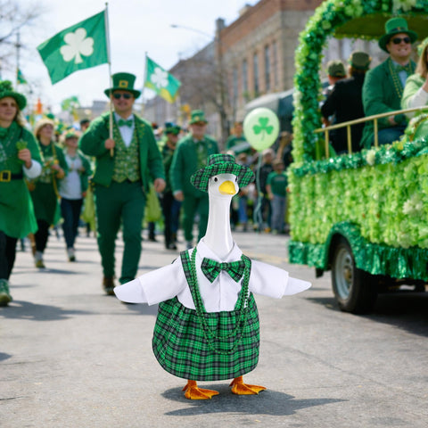 Watayo St Patrick's Day goose set creates charming lawn centerpieces season after season