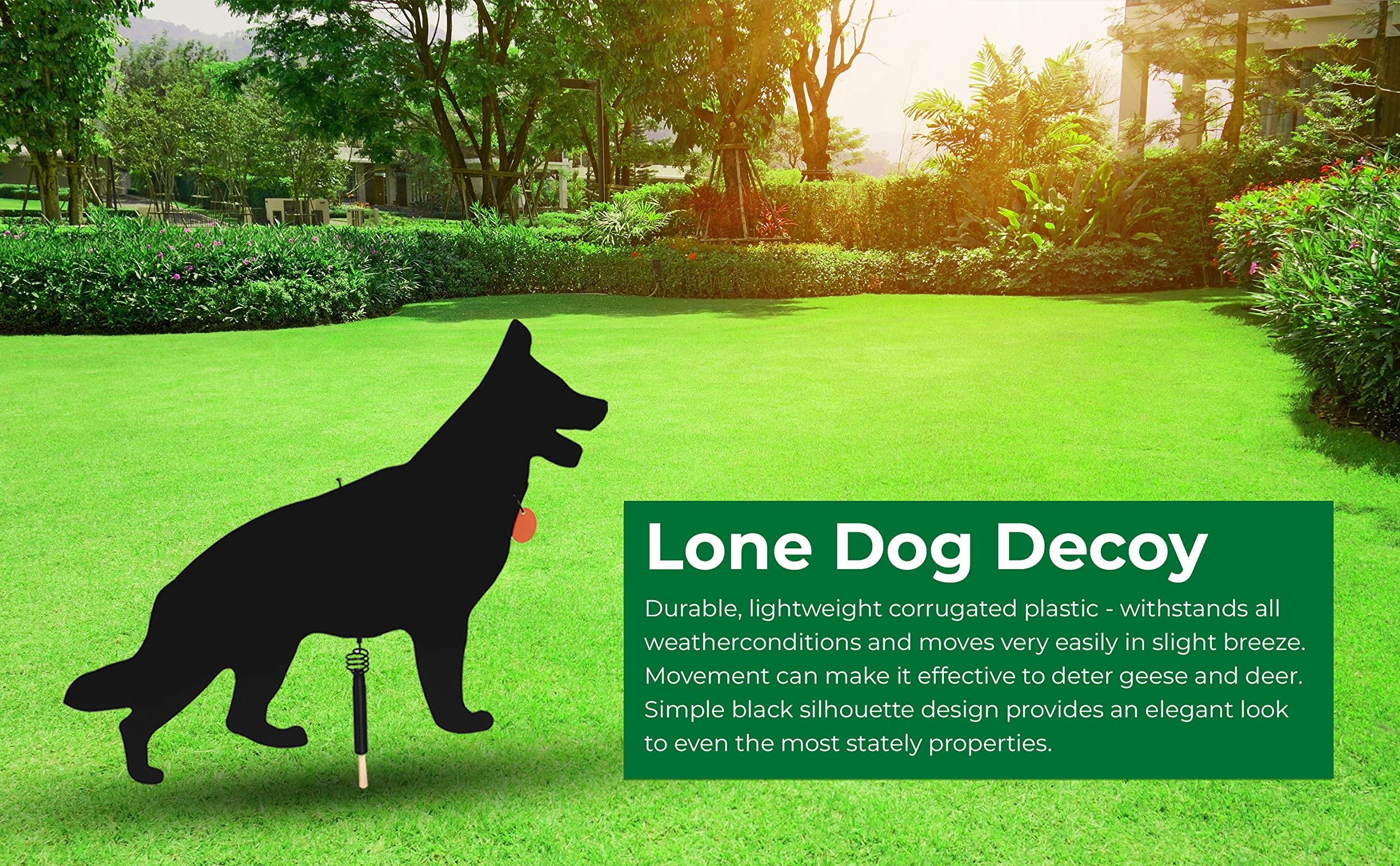 Watch Dog Goose Patrol Outdoor Pest Deterrent offers humane wildlife management.