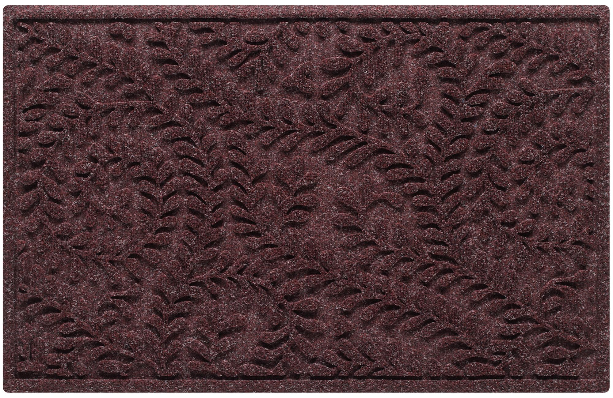 WaterHog Boxwood Bordeaux front door mat traps dirt at the entry and protects floors.