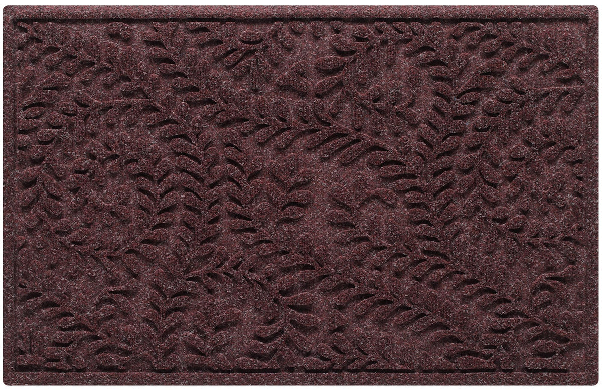 WaterHog Boxwood Bordeaux front door mat traps dirt at the entry and protects floors.