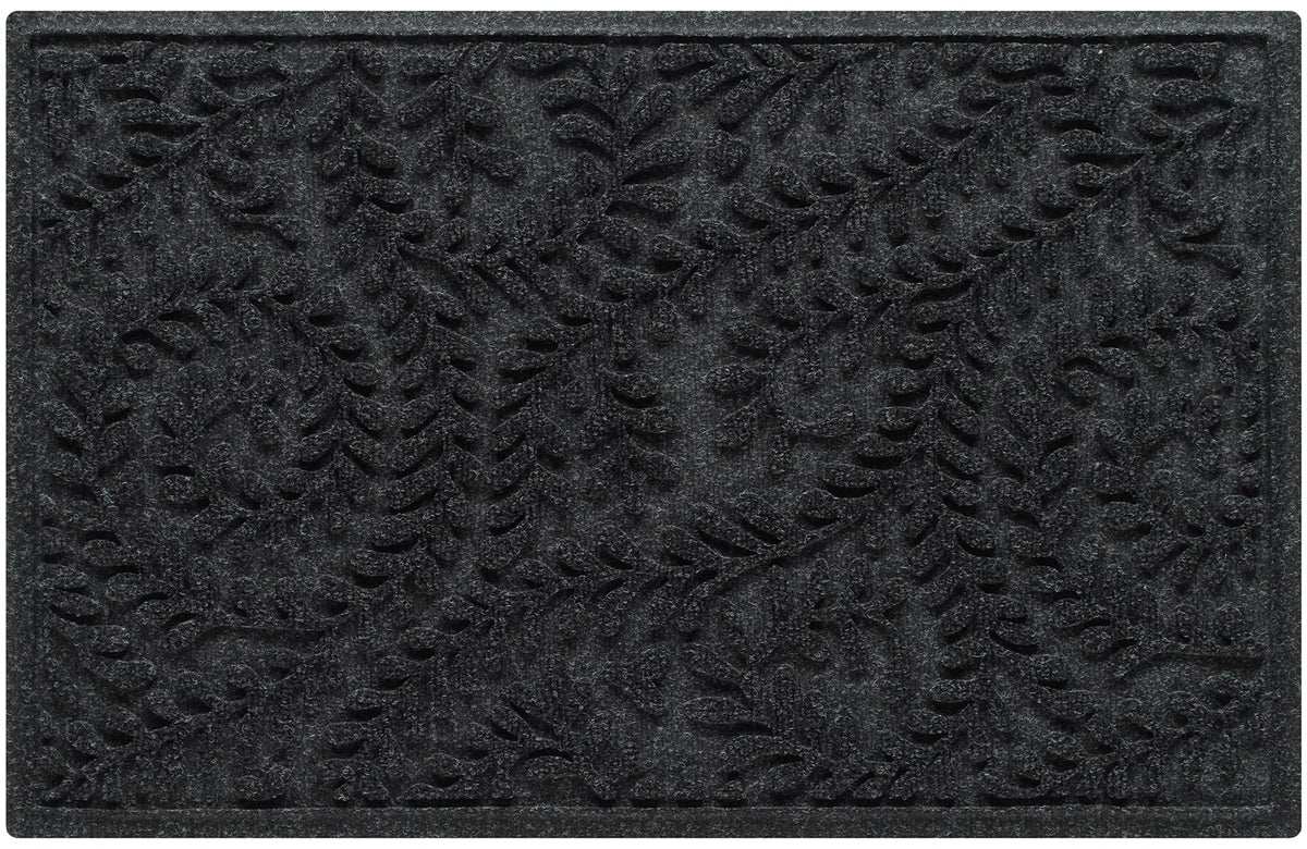 WaterHog Boxwood mat in charcoal traps dirt and moisture at entry