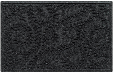 WaterHog Boxwood mat in charcoal traps dirt and moisture at entry