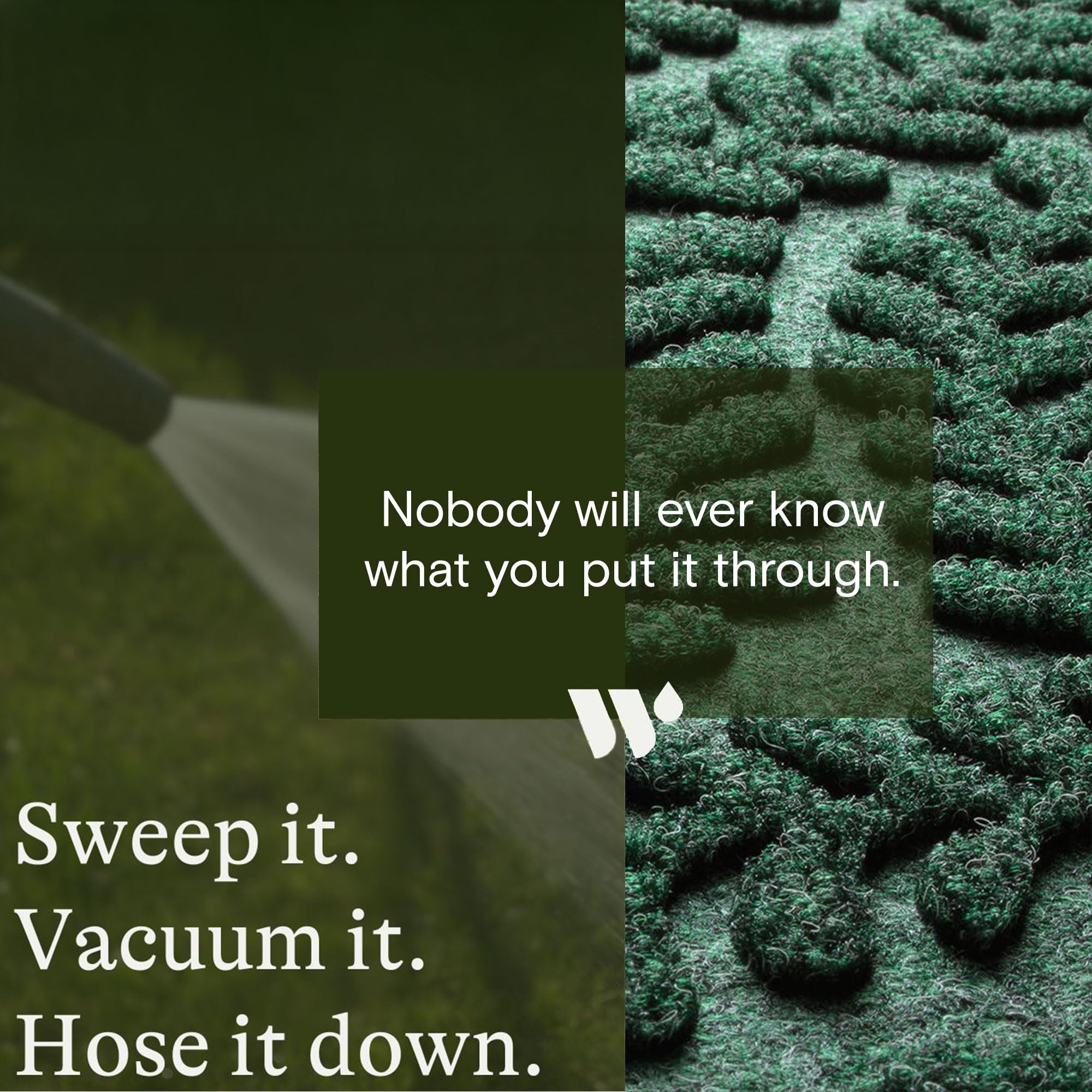 WaterHog Boxwood traps moisture and dirt at the threshold to protect floors.