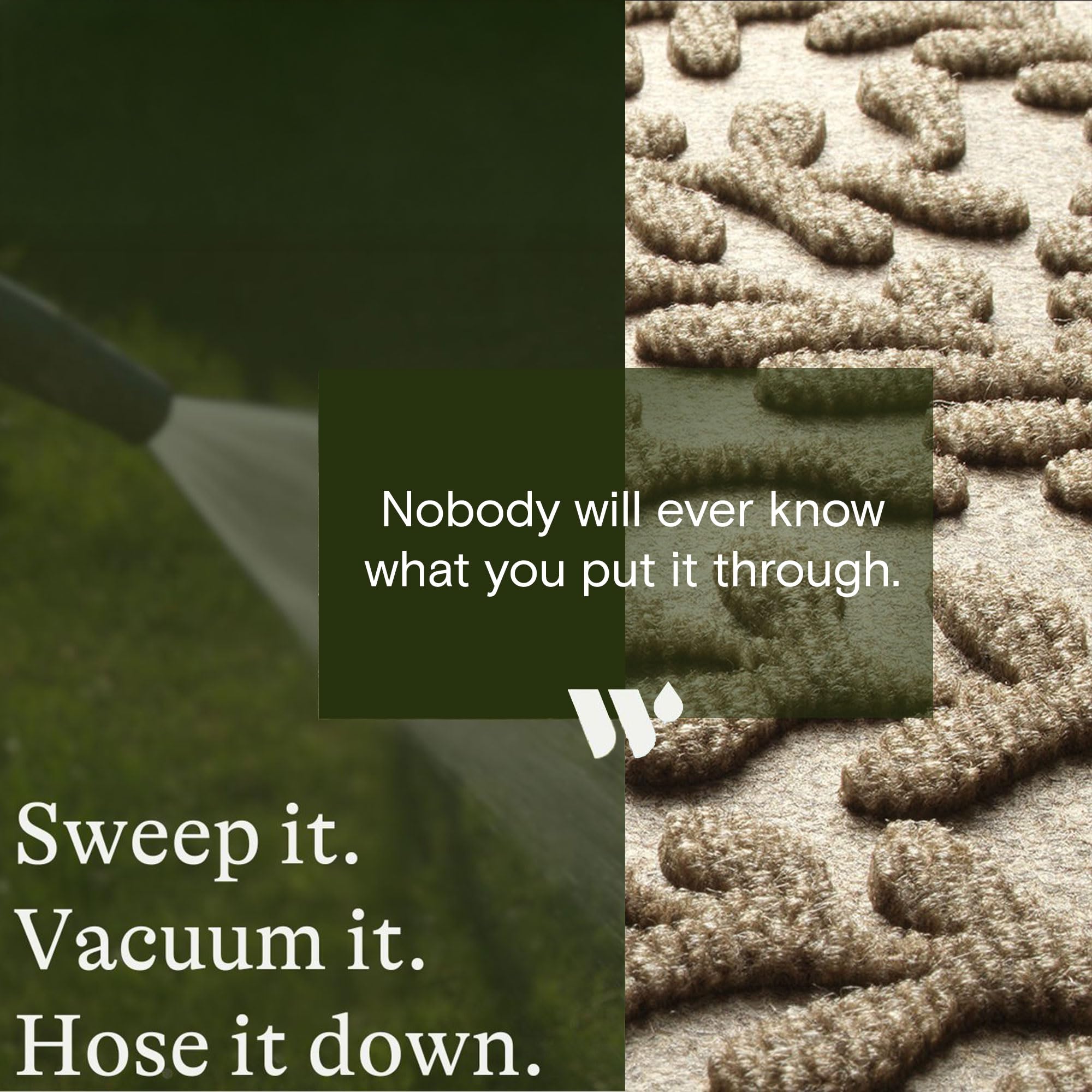 WaterHog Boxwood mat is easy to shake, vacuum, or rinse