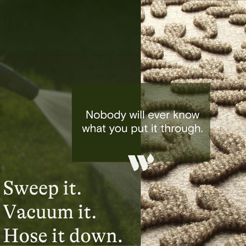 WaterHog Boxwood mat is easy to shake, vacuum, or rinse