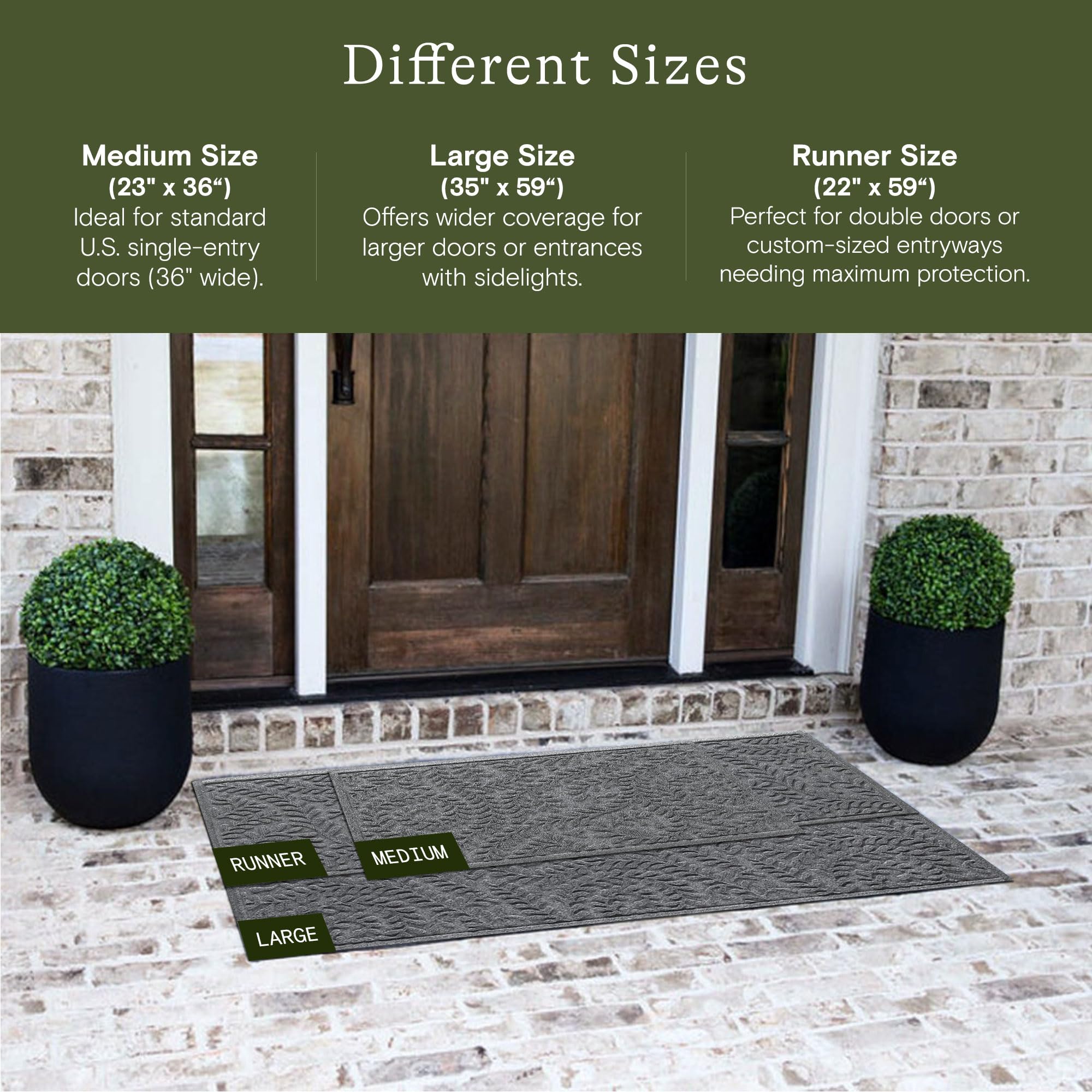 WaterHog Boxwood mat at entryway view highlighting indoor/outdoor versatility