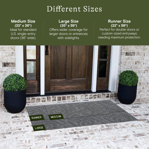 WaterHog Boxwood mat at entryway view highlighting indoor/outdoor versatility