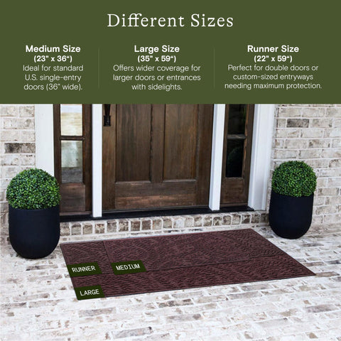 WaterHog Boxwood mat for indoor-outdoor use, ideal for high-traffic doorways.