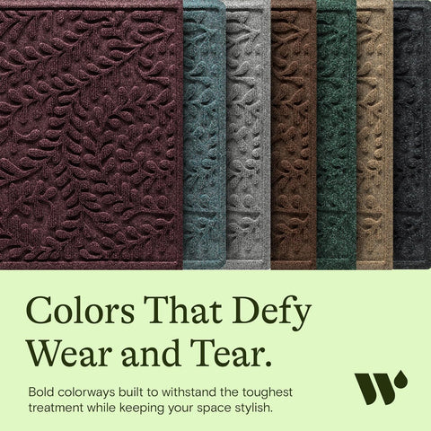 WaterHog Boxwood USA-made mat with rugged backing for long-lasting performance.