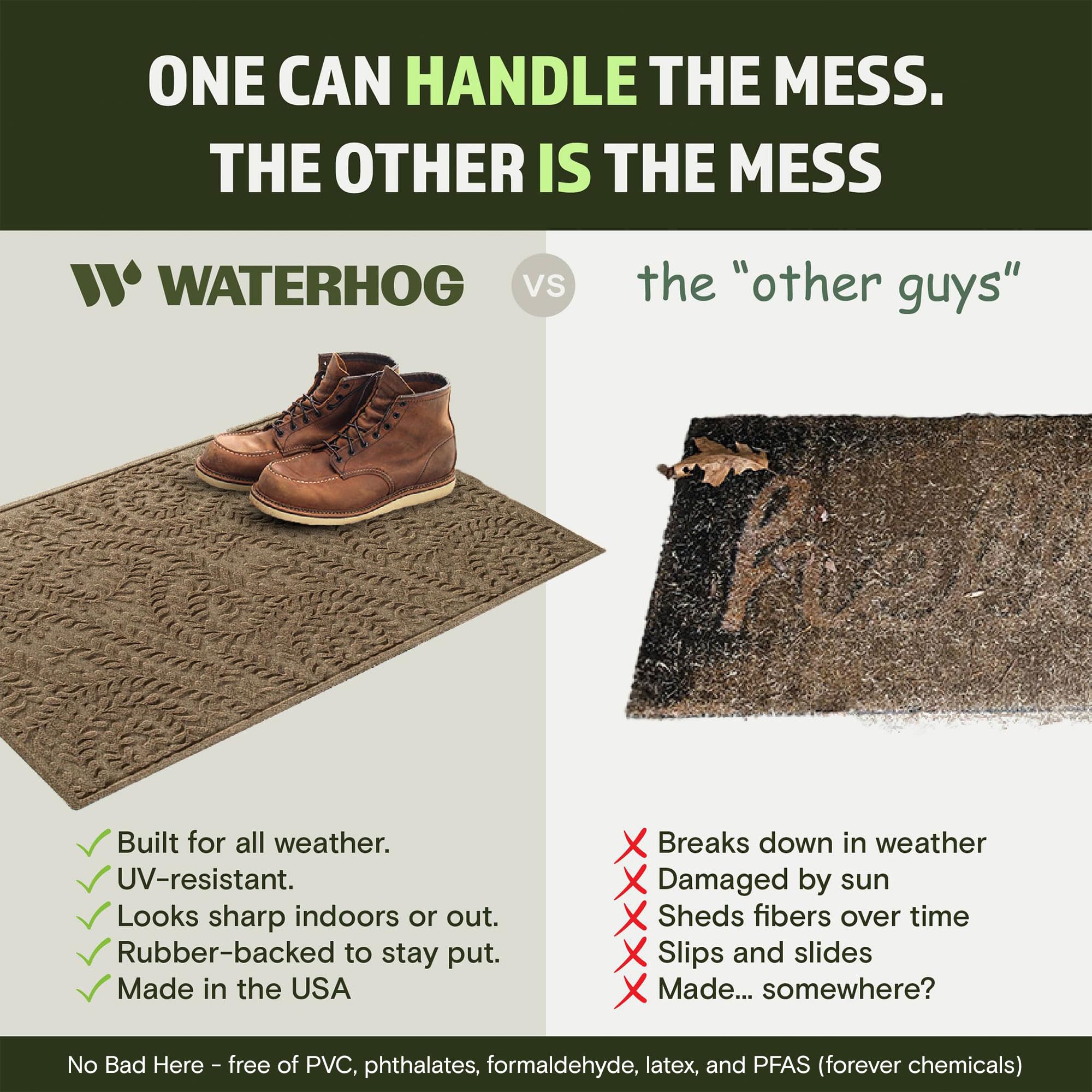 WaterHog Boxwood Front Door Mat made in USA from recycled materials