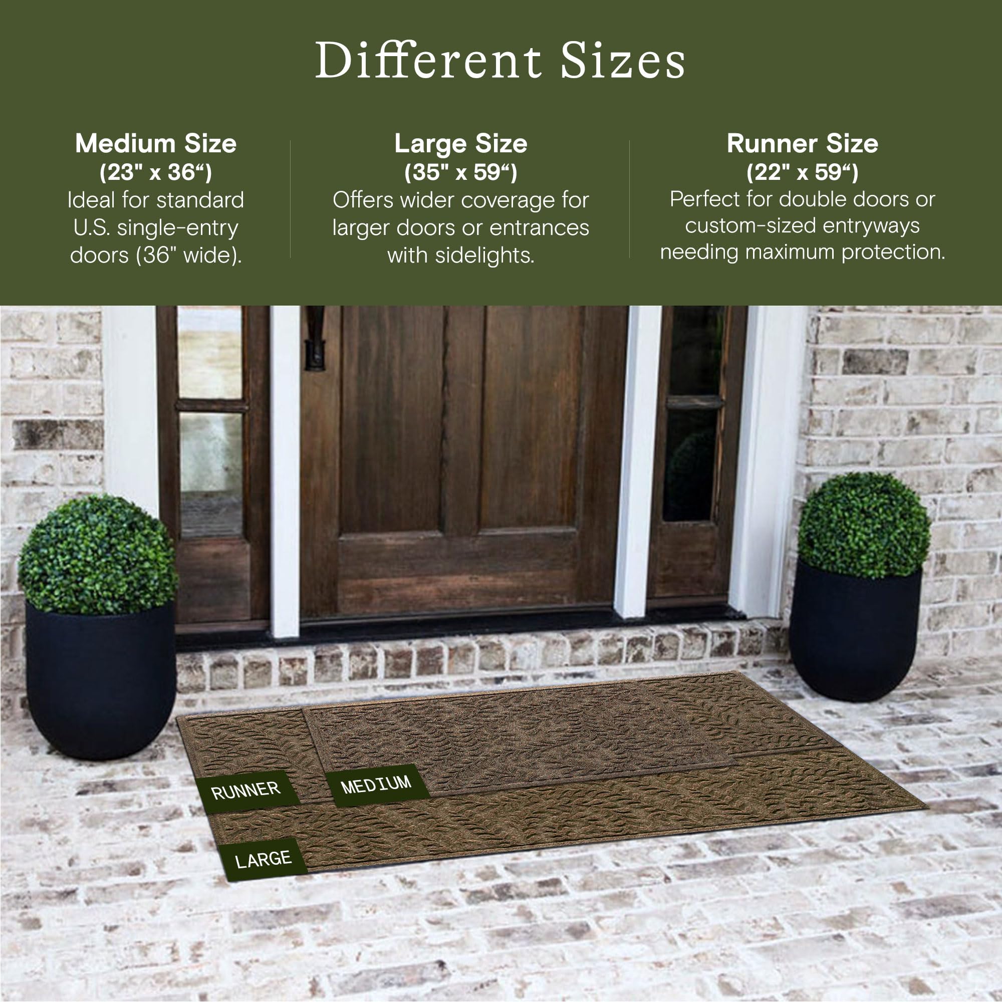WaterHog Boxwood mat with non-slip backing keeps entryway in place