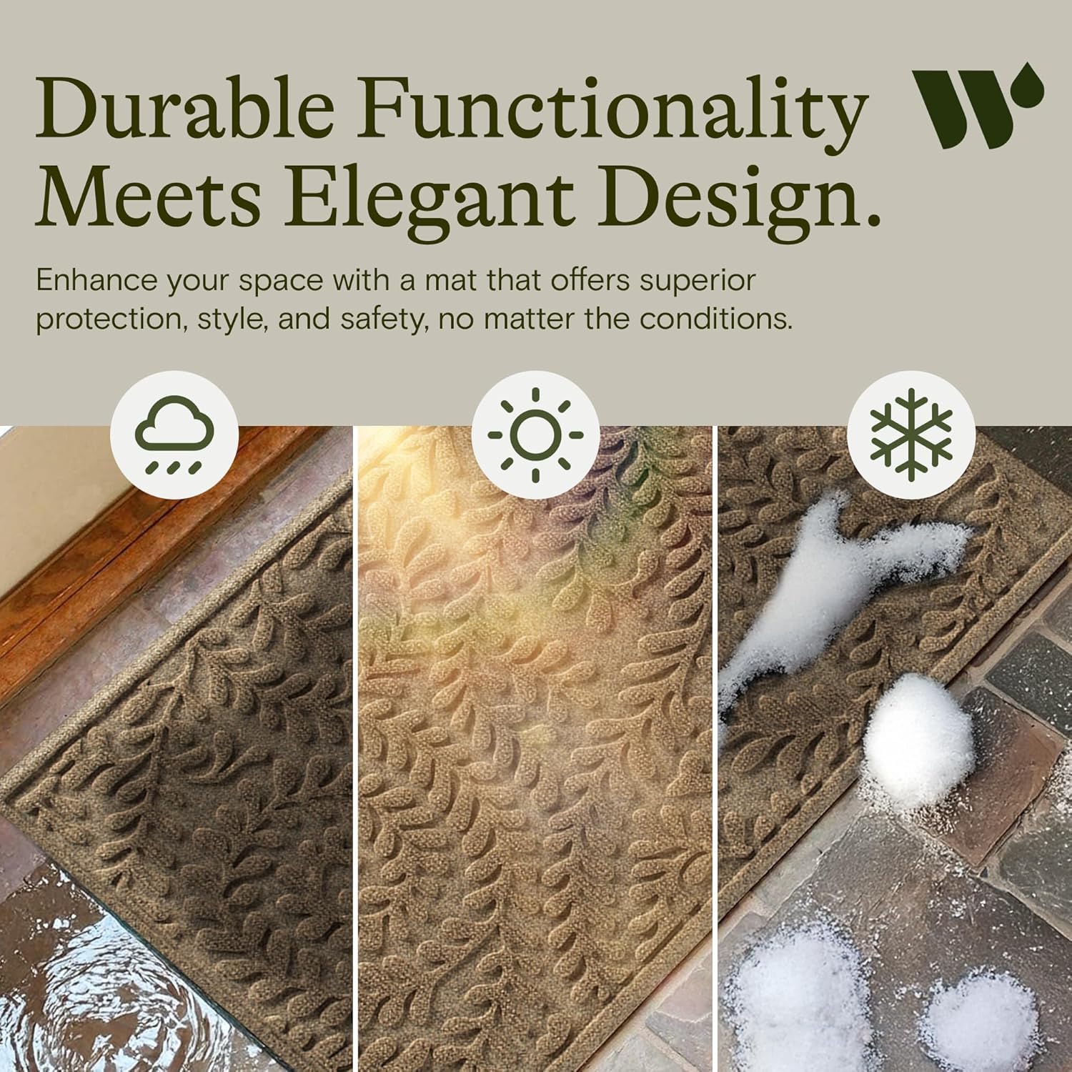 WaterHog Boxwood mat uses up to 90 percent recycled PET fibers