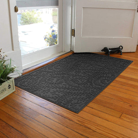 WaterHog Boxwood front door mat ridge design traps moisture at threshold