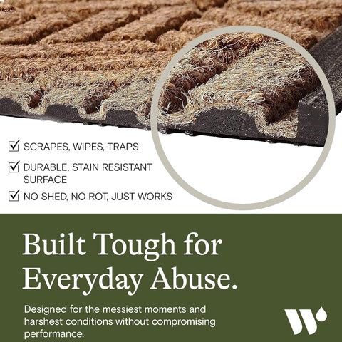 WaterHog Boxwood doormat demonstrates water trapping capacity under wet conditions