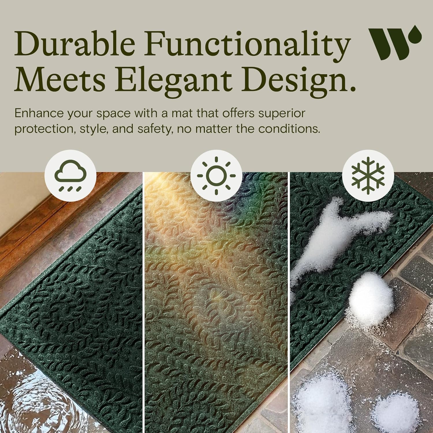 WaterHog Boxwood’s three-eighths-inch profile fits busy doors with ease.