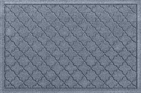 WaterHog Cordova front door mat Bluestone with ridged surface traps dirt.