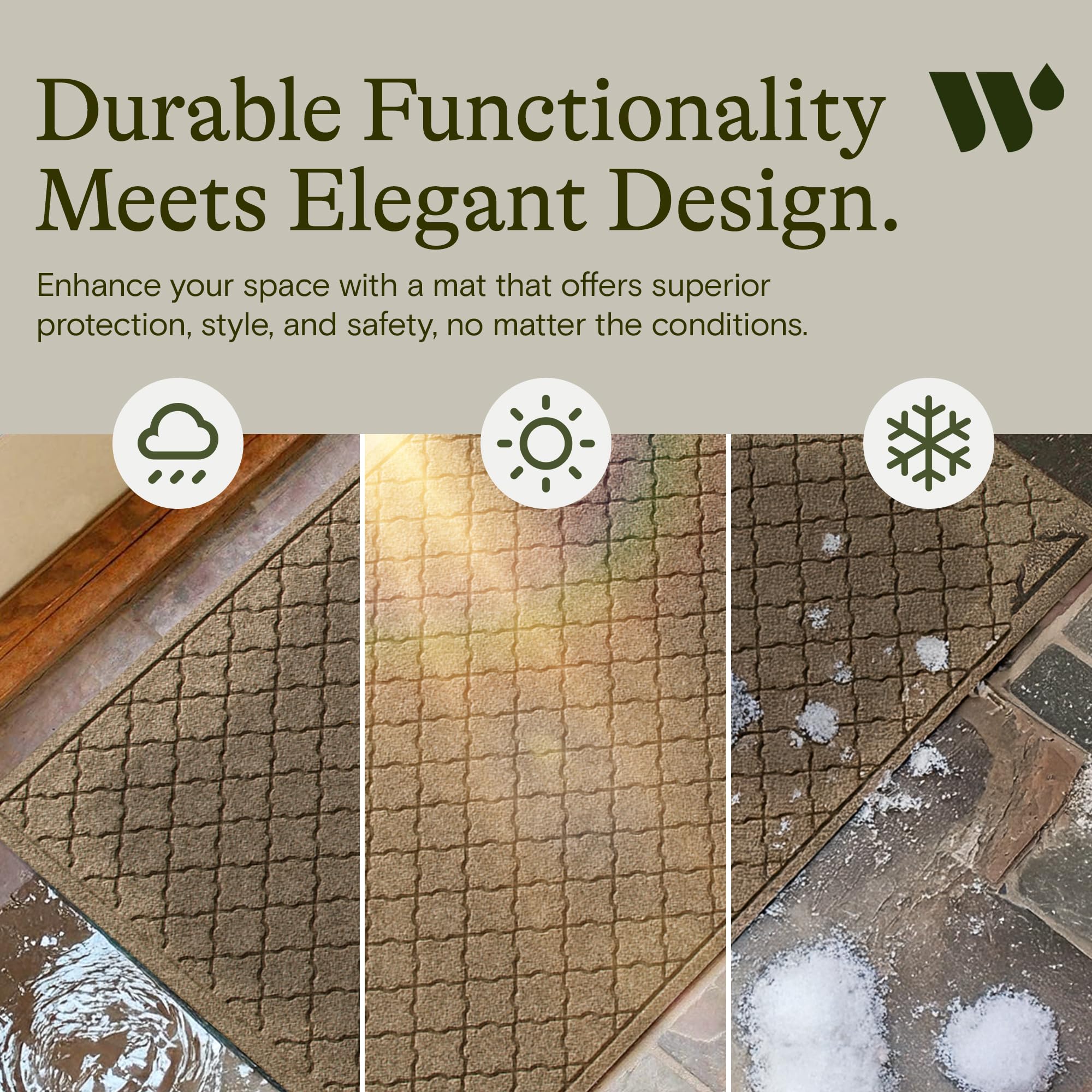 WaterHog Cordova front door mat easy-clean design simplifies maintenance.
