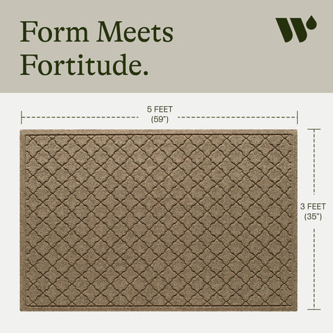 WaterHog Cordova front door mat rubber backing closeup shows slip-resistant stability.