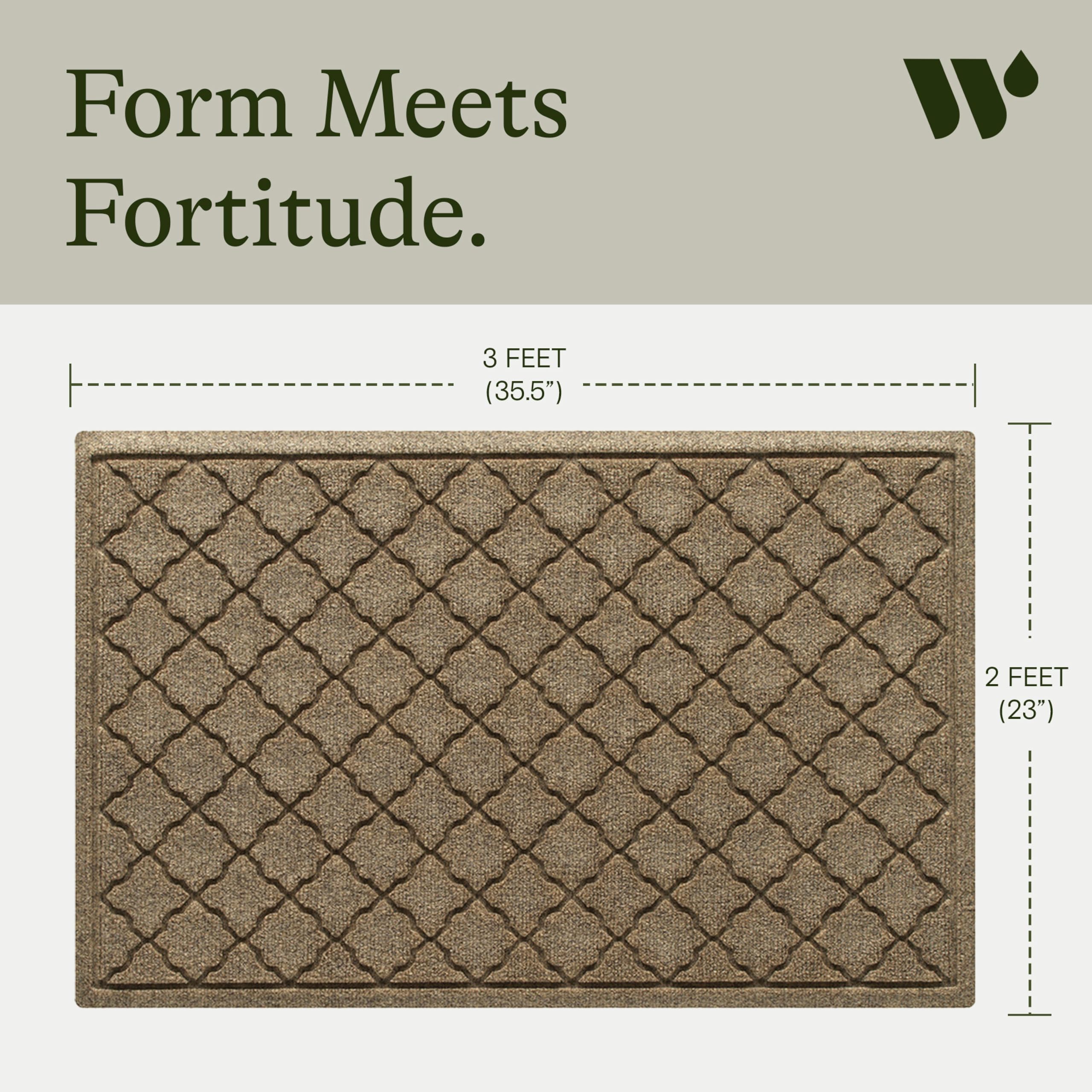 WaterHog Cordova rubber backing detail showcases non-slip stability for busy entrances.