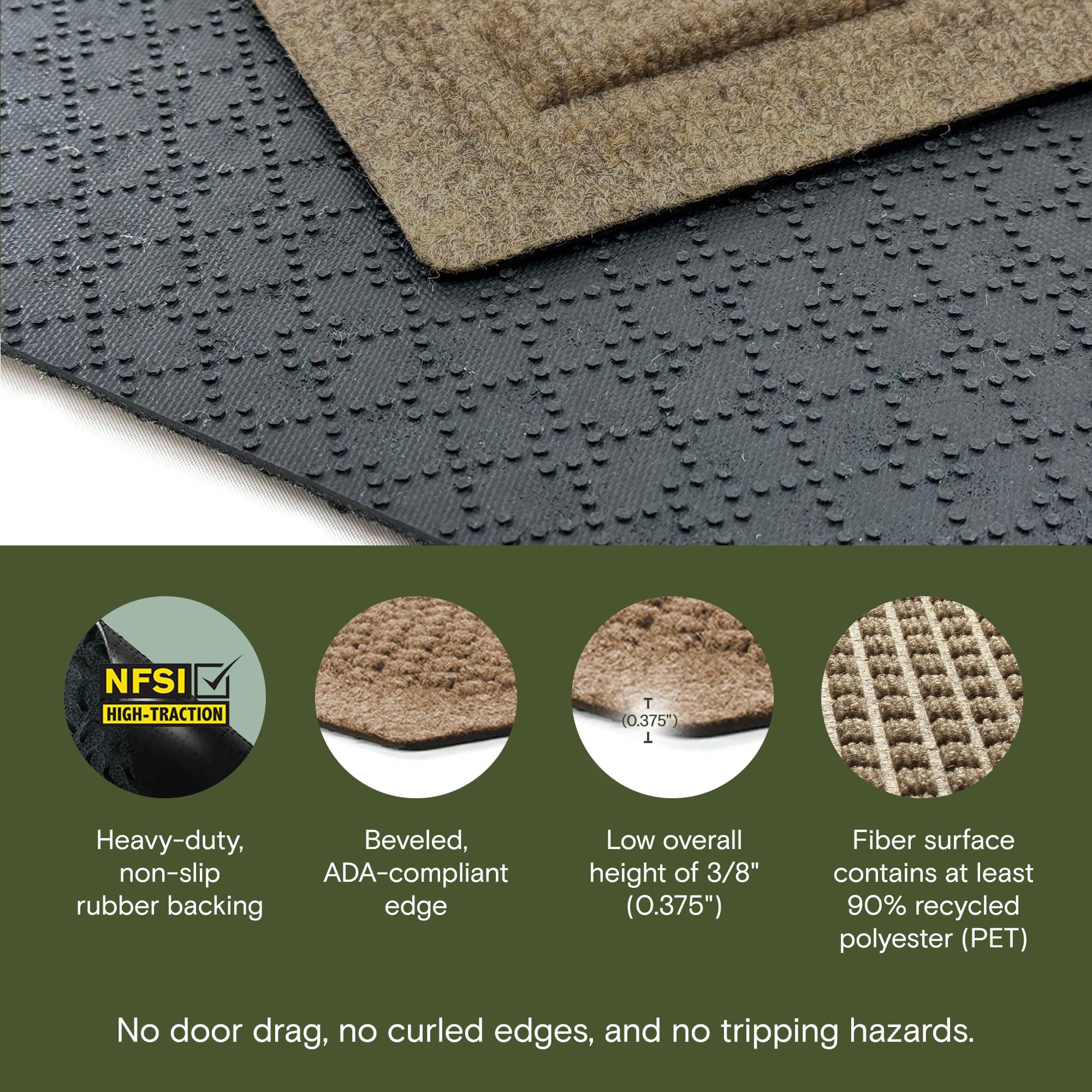 WaterHog Squares outdoor indoor mat panorama demonstrates low-profile entryway solution