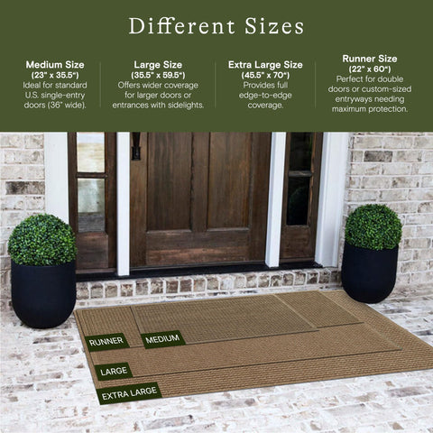 WaterHog Squares front-door mat close-up showing water trapping to keep floors drier