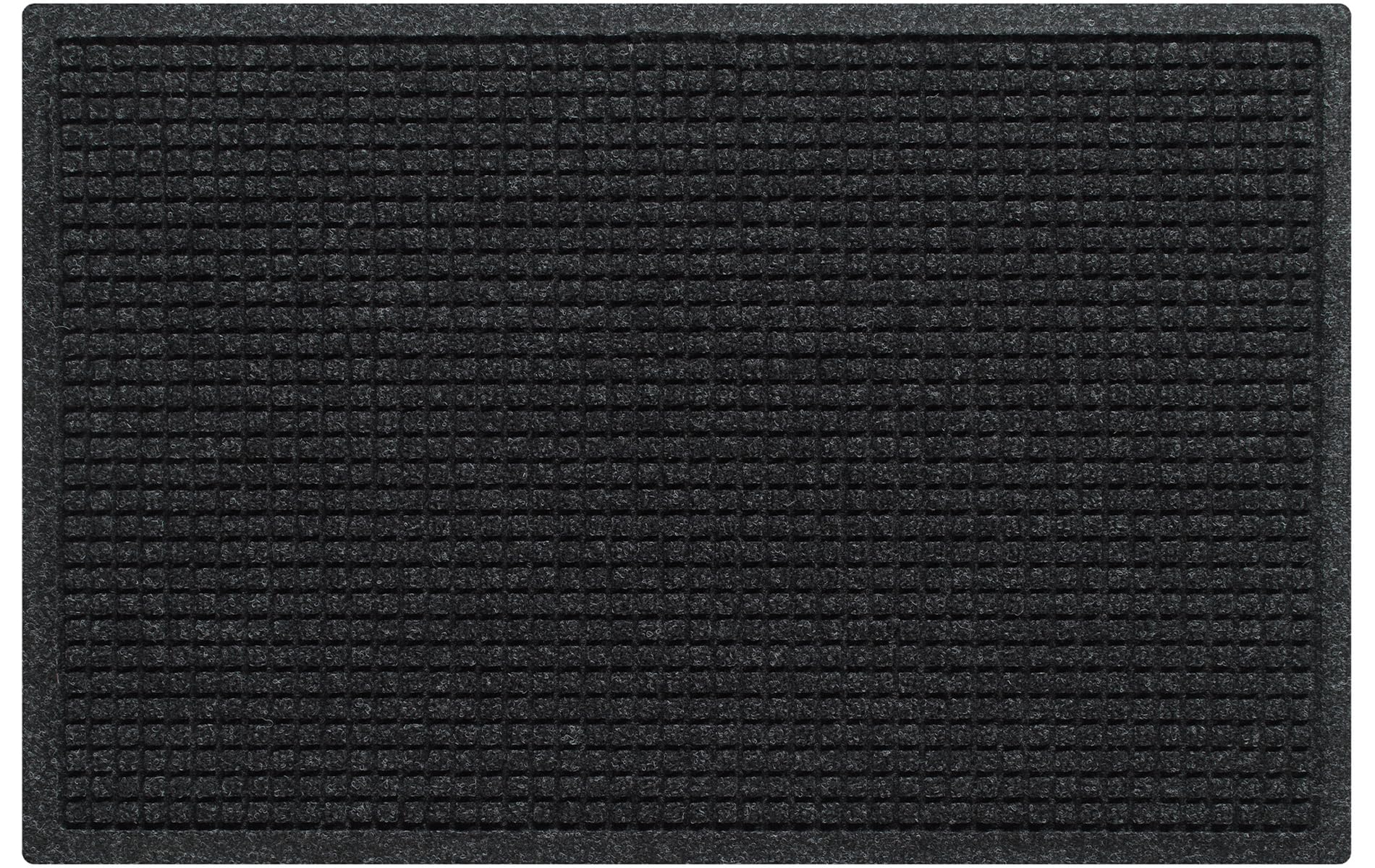 WaterHog Squares front door mat safeguards indoor and outdoor floors from dirt and moisture.