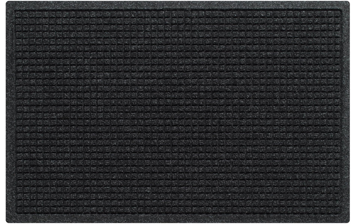 WaterHog Squares front door mat safeguards indoor and outdoor floors from dirt and moisture.