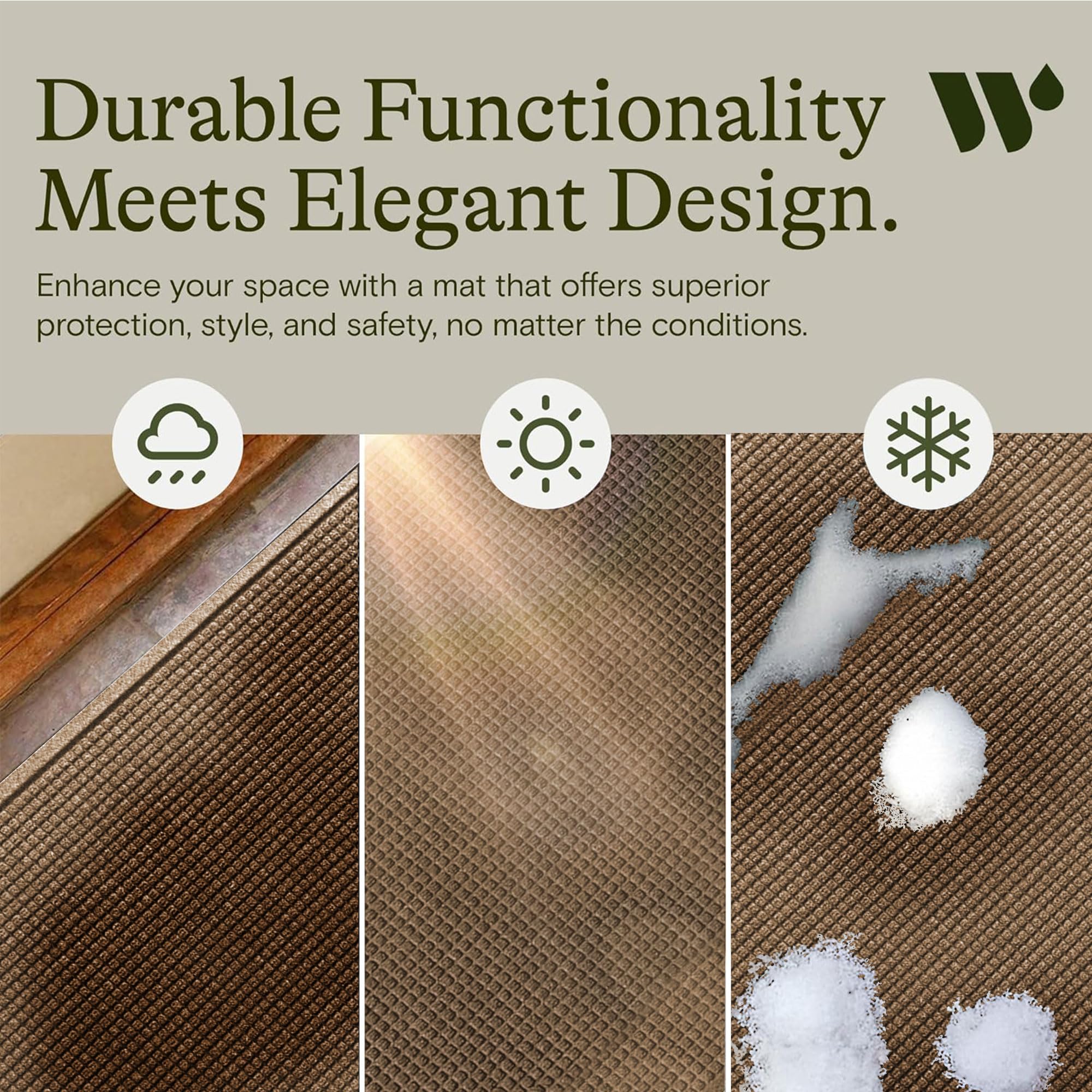 WaterHog Squares camel color complements entryways while remaining versatile.