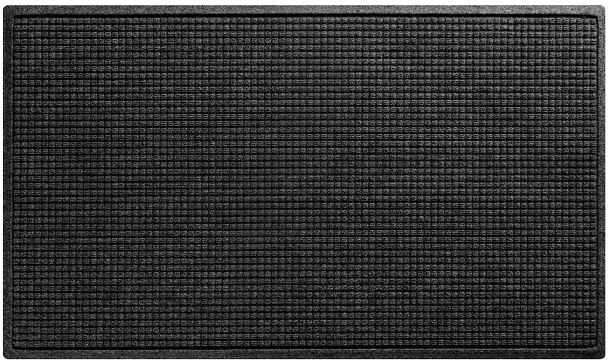 WaterHog Squares charcoal mat in full view, reduces outdoor dirt entry
