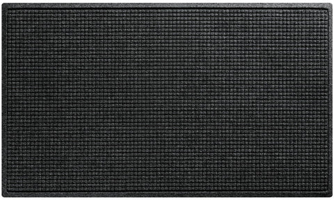 WaterHog Squares charcoal mat in full view, reduces outdoor dirt entry