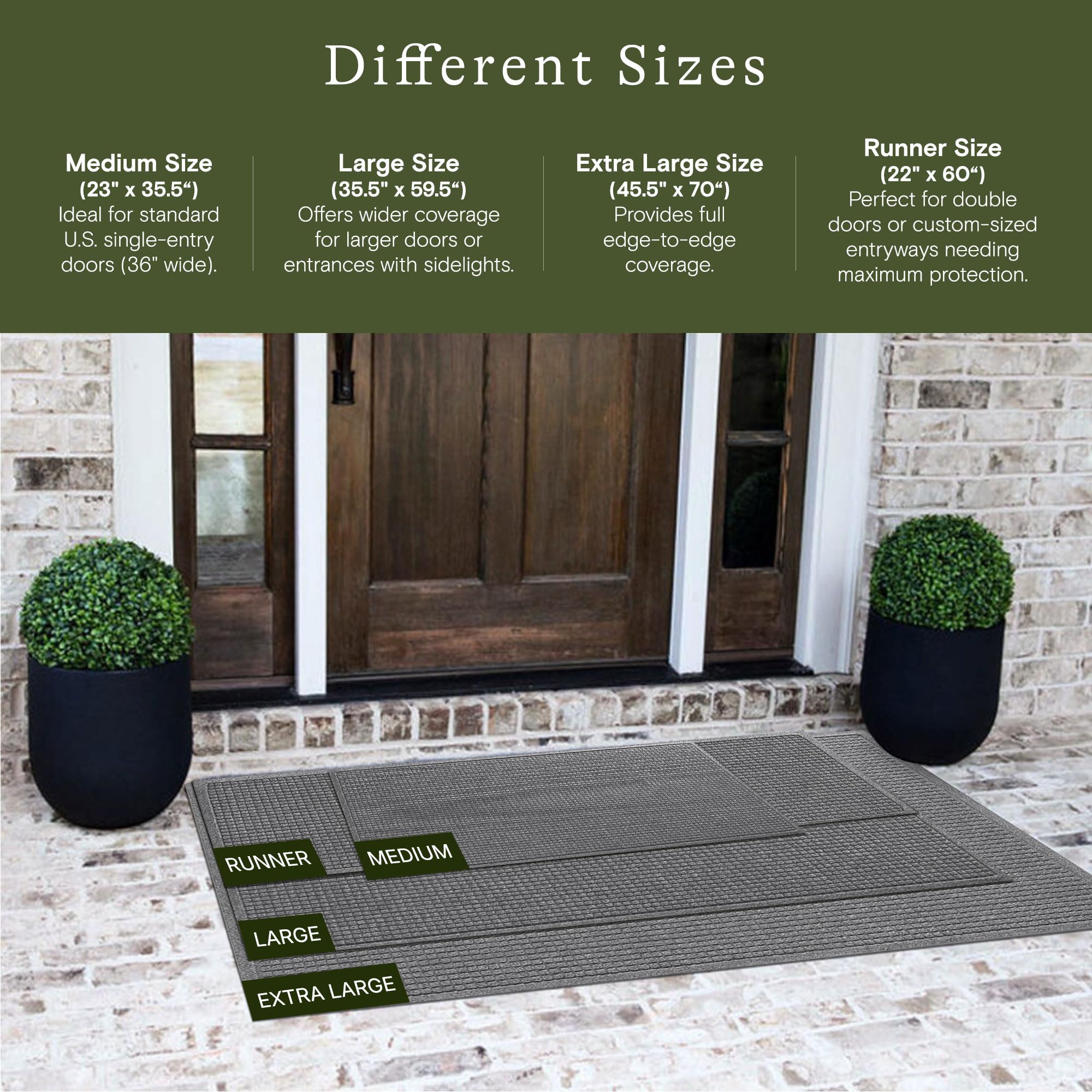 WaterHog Squares front door mat ridge design traps water to protect floors