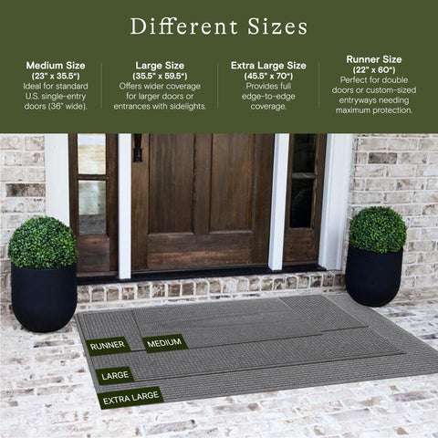 WaterHog Squares front door mat ridge design traps water to protect floors