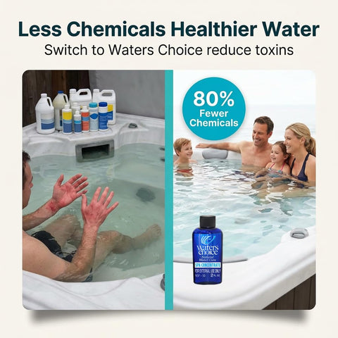 Waters Choice enzyme concentrate added to spa water for clarity