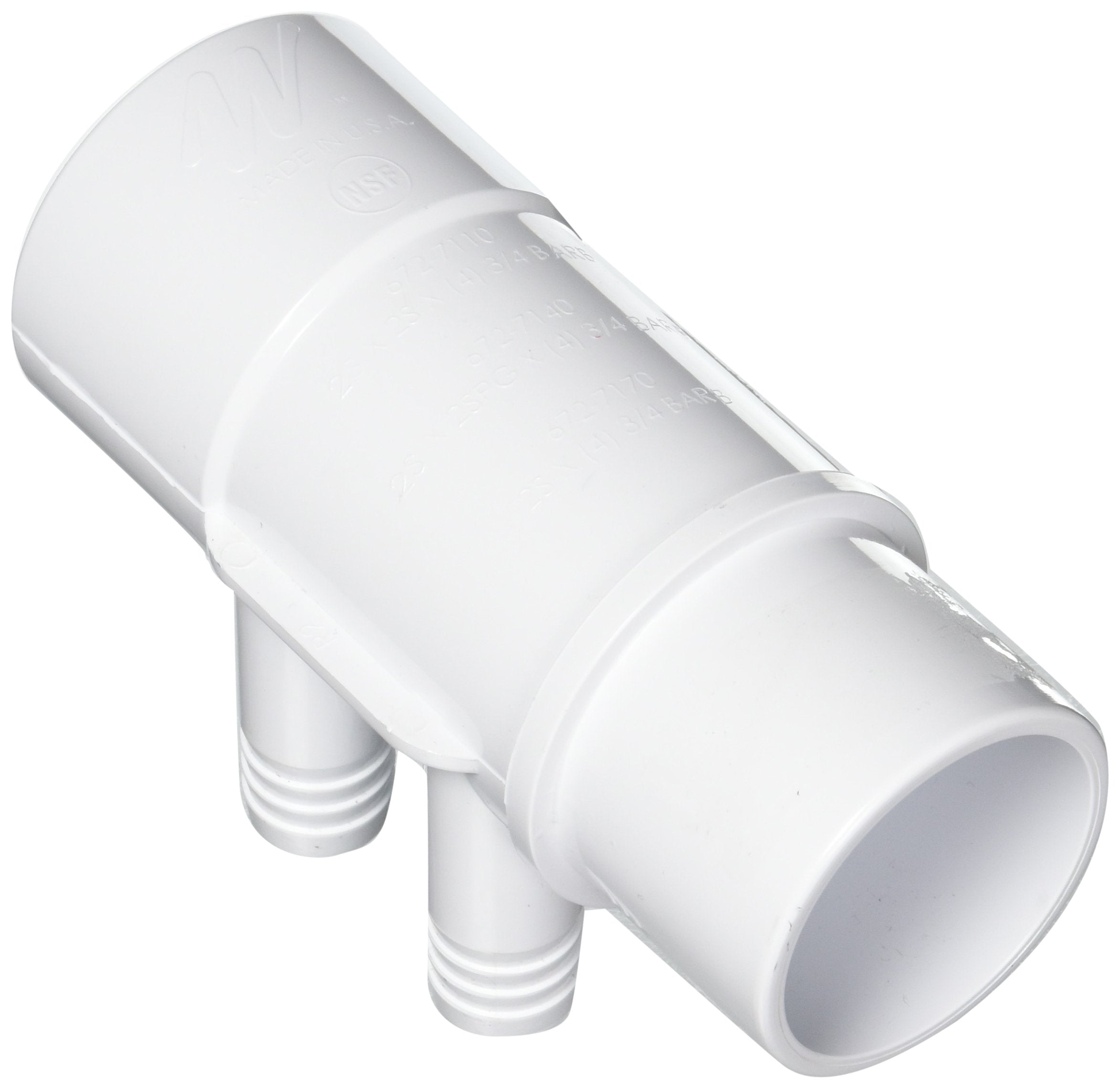 Waterway Plastics manifold side view highlighting flow-through design