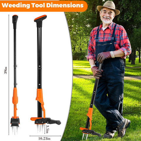 Watfigby weed puller with 4 manganese steel claws gripping roots