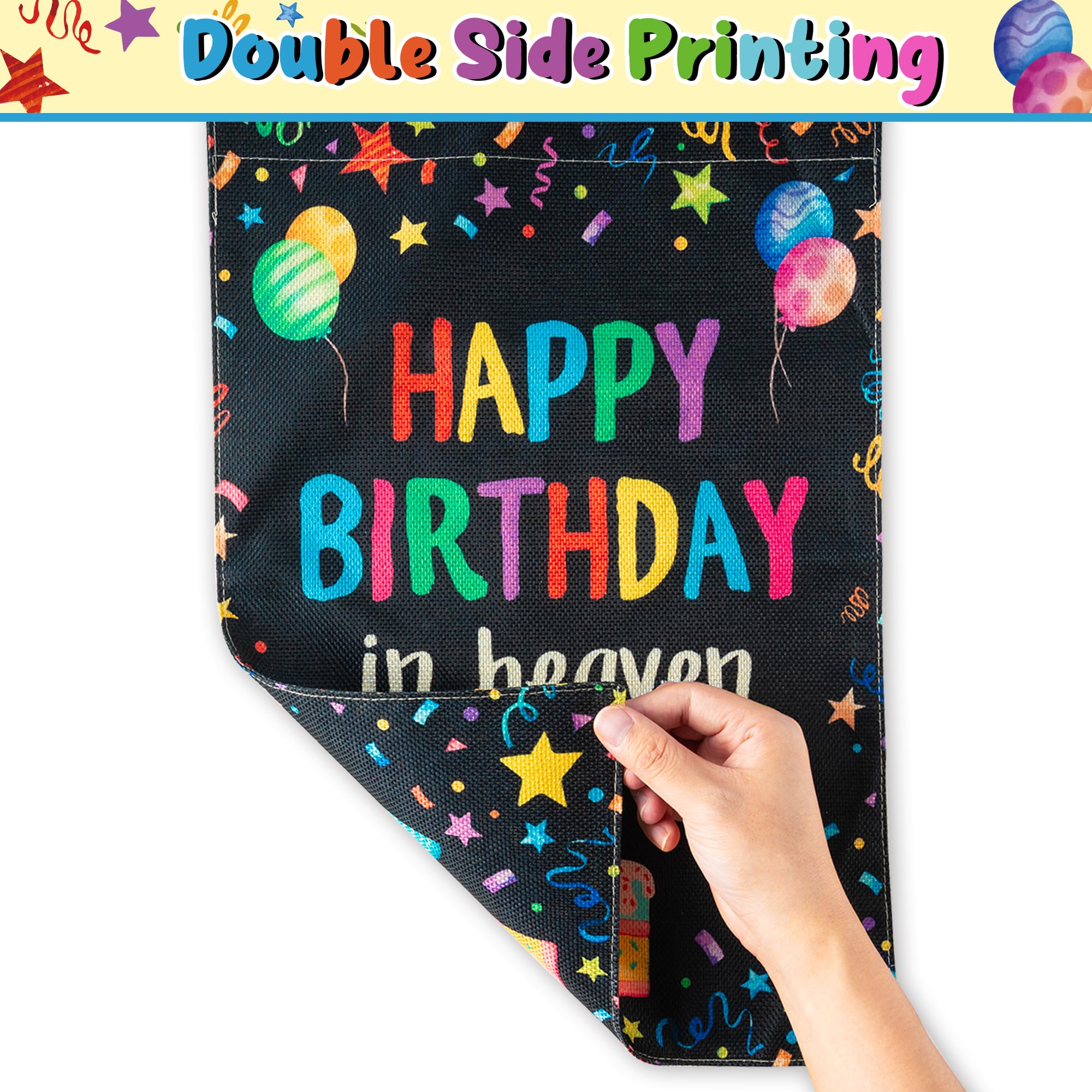 WATINC black burlap garden flag showcasing durable outdoor memorial decor