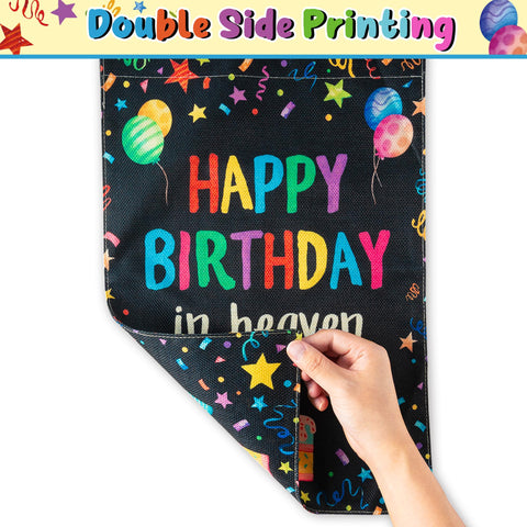 WATINC black burlap garden flag showcasing durable outdoor memorial decor