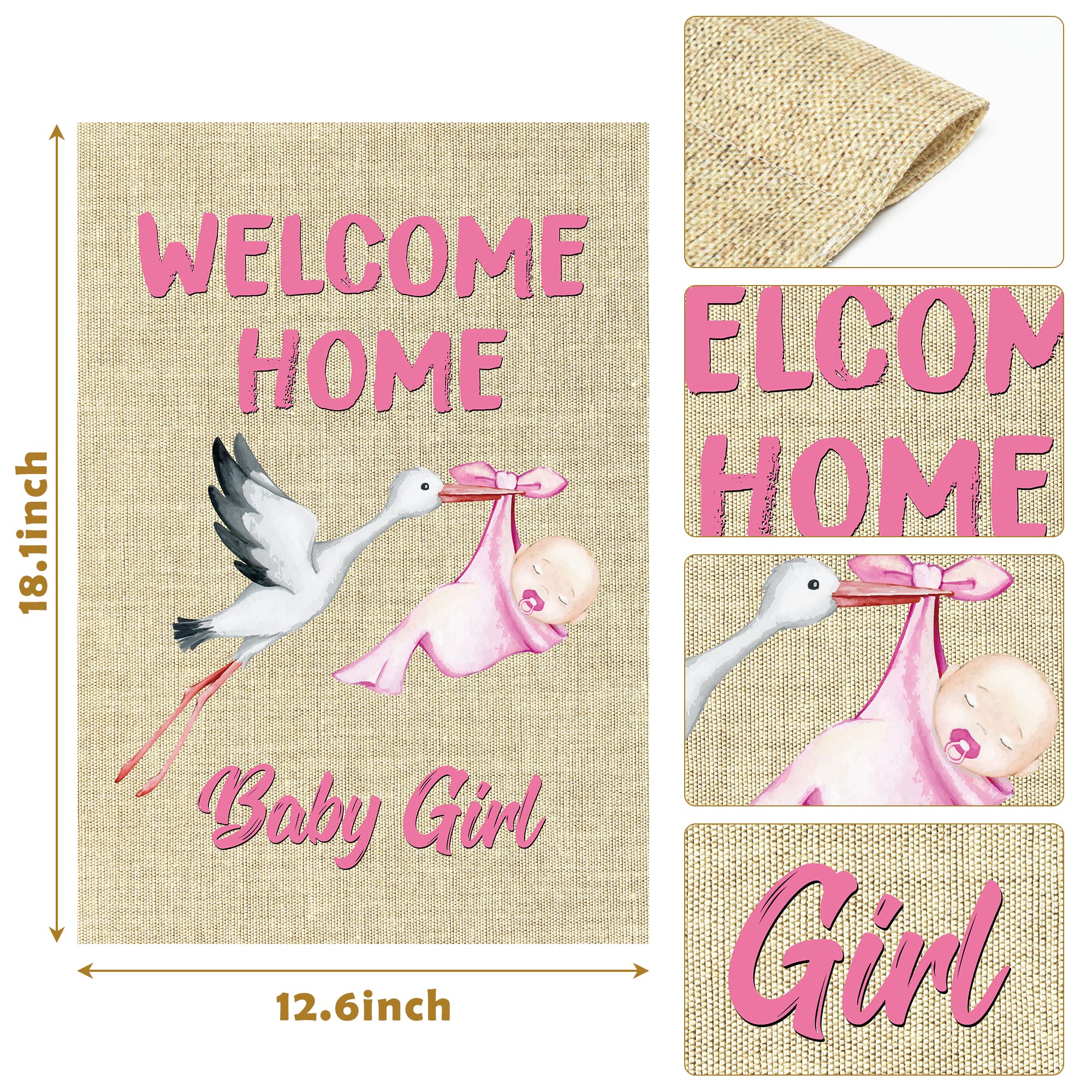 WATINC double-sided baby girl flag visible from any angle for festive ambiance.