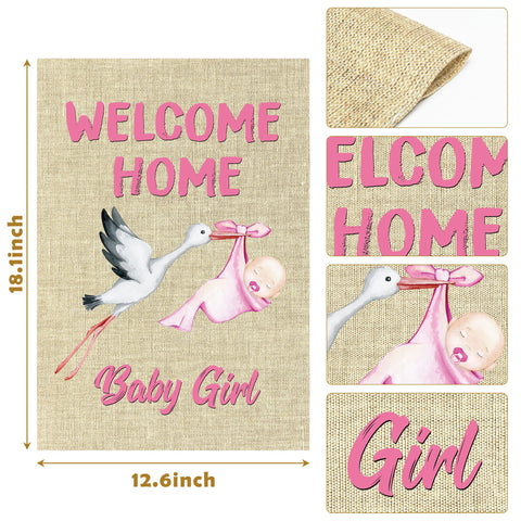 WATINC double-sided baby girl flag visible from any angle for festive ambiance.