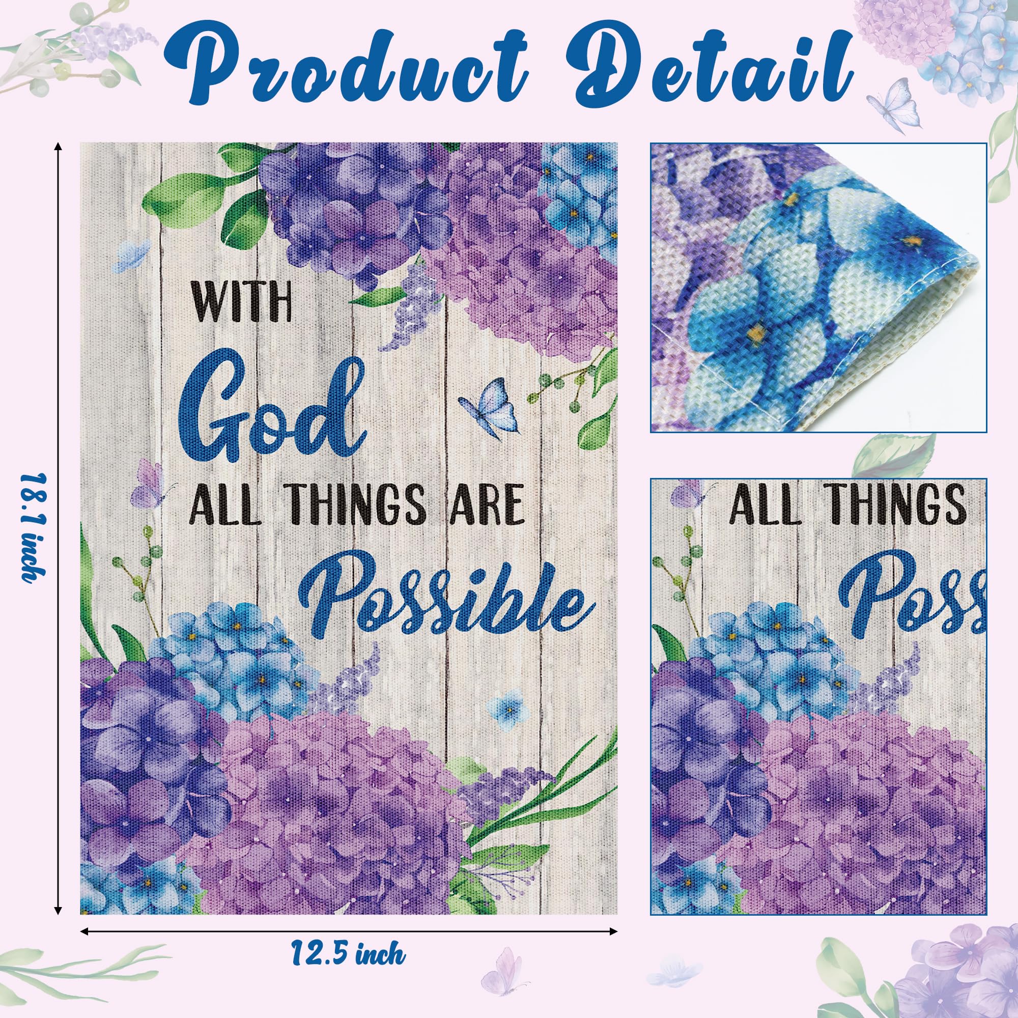 WATINC double-sided garden flag shows inspirational quote from both sides for outdoor display.