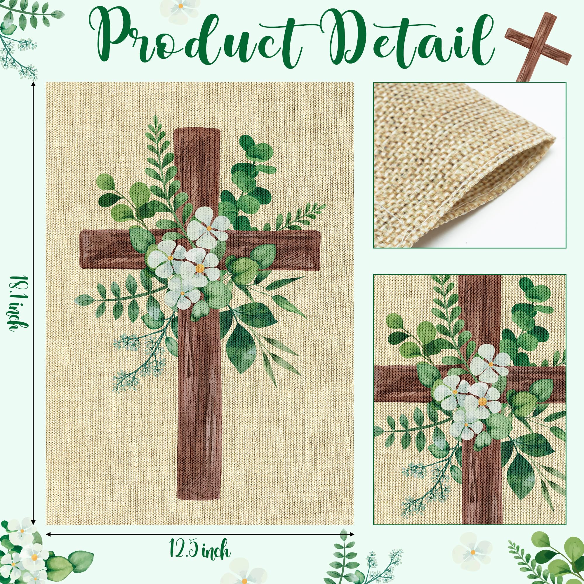 Watinc eucalyptus leaves and flowers flag—double-sided visibility for welcoming garden spaces.