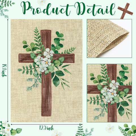 Watinc eucalyptus leaves and flowers flag—double-sided visibility for welcoming garden spaces.
