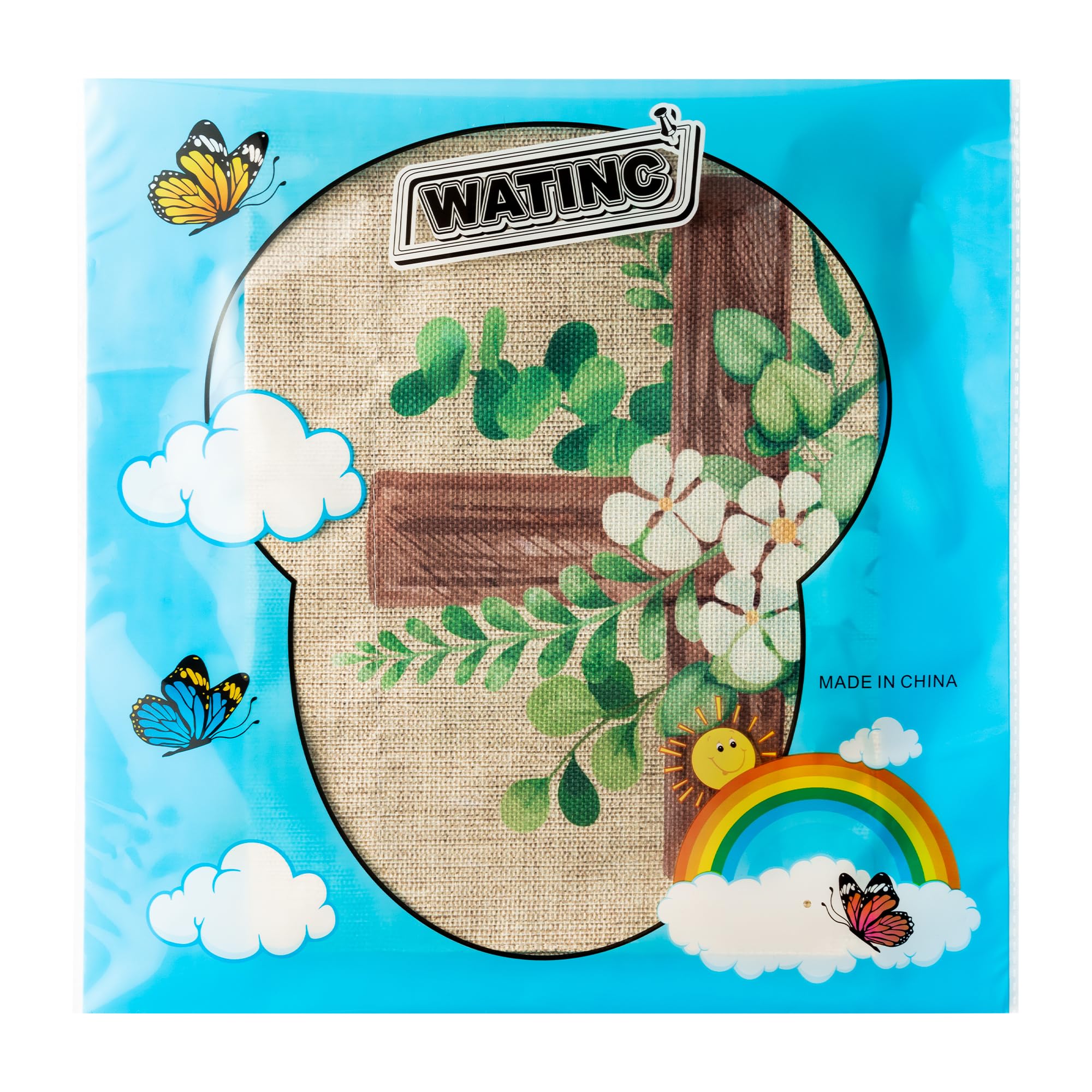 Watinc flower and cross banner flag—eye-catching spring garden decor.
