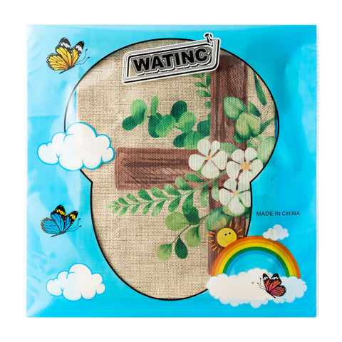 Watinc flower and cross banner flag—eye-catching spring garden decor.