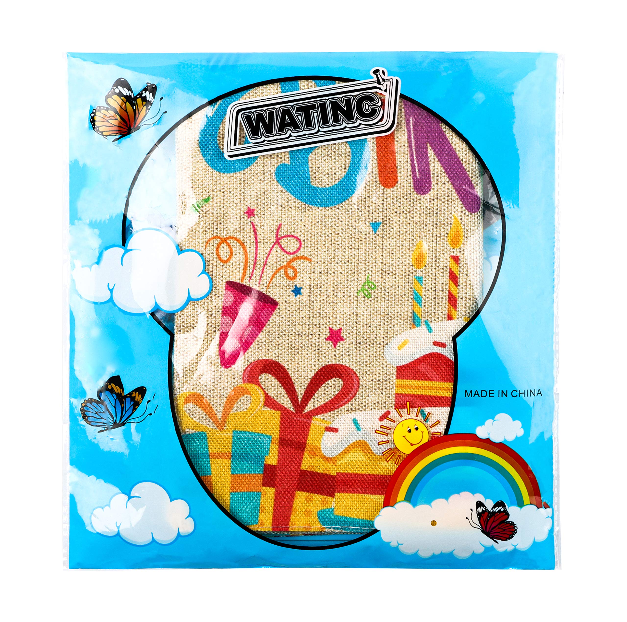 WATINC reusable birthday flag enables flexible home party styling.