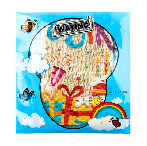 WATINC reusable birthday flag enables flexible home party styling.