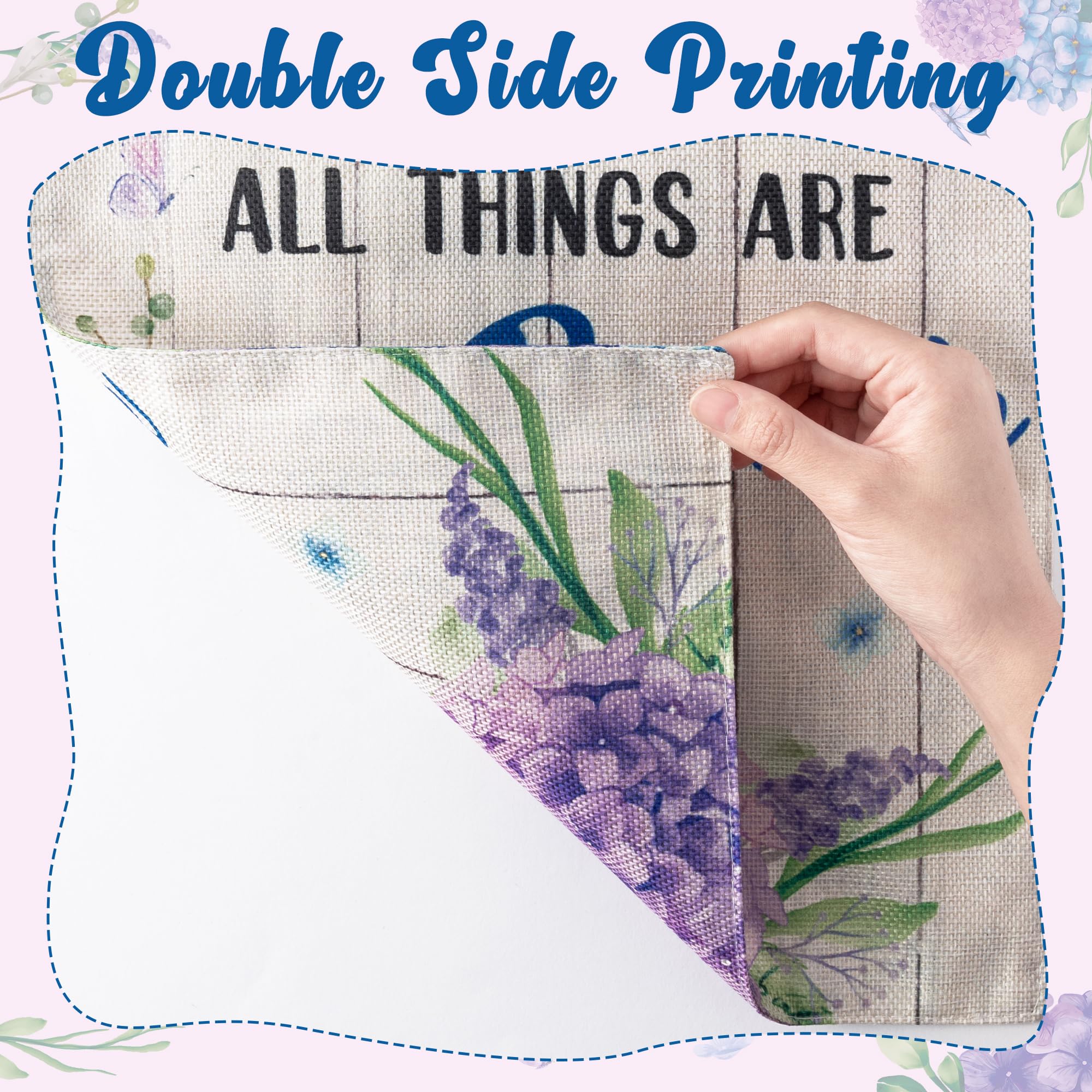 WATINC spring-summer garden flag features purple floral design for porch or yard décor.