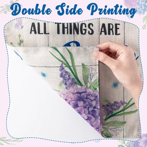 WATINC spring-summer garden flag features purple floral design for porch or yard décor.