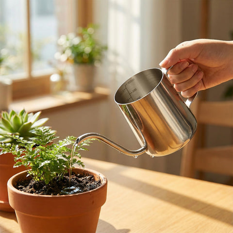 Watmtin ergonomic-handle watering can offers comfortable grip during use
