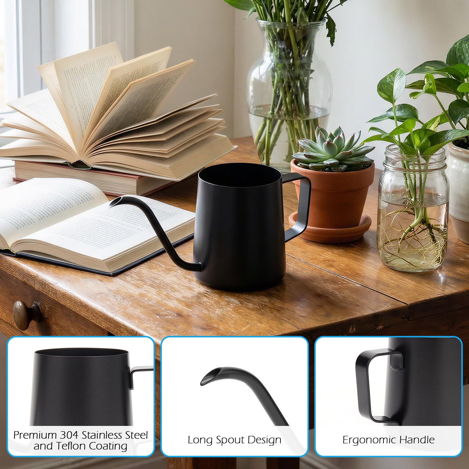 WATMTIN durable rust-resistant small watering can for humidity and sun